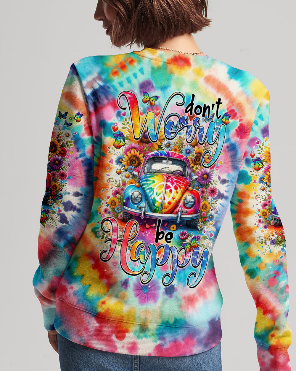 DON'T WORRY BE HAPPY TIE DYE ALL OVER PRINT - TYTM2002242