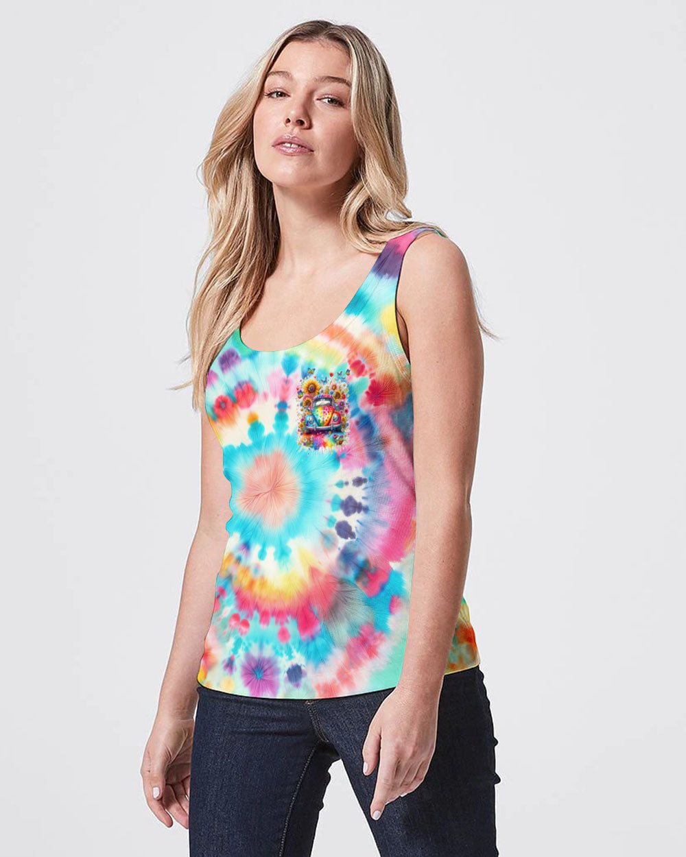 DON'T WORRY BE HAPPY TIE DYE ALL OVER PRINT - TYTM2002242