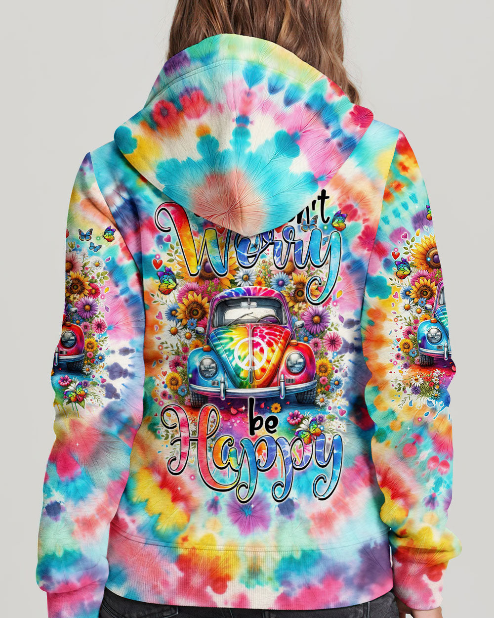 DON'T WORRY BE HAPPY TIE DYE ALL OVER PRINT - TYTM2002242