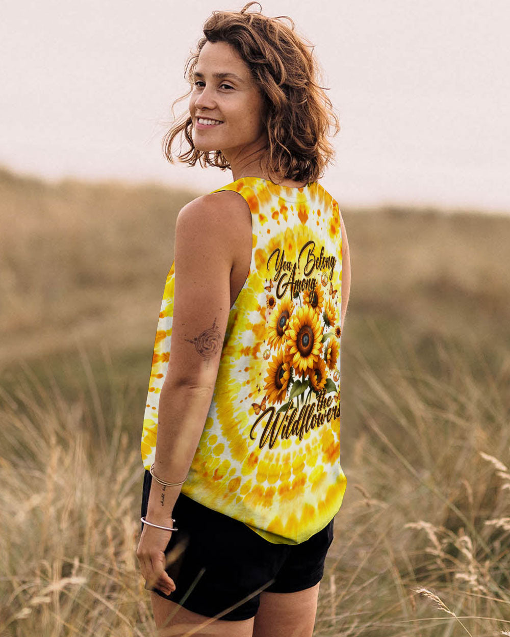 YOU BELONG AMONG THE WILDFLOWERS SUNFLOWERS TIE DYE ALL OVER PRINT - TYTM2002253