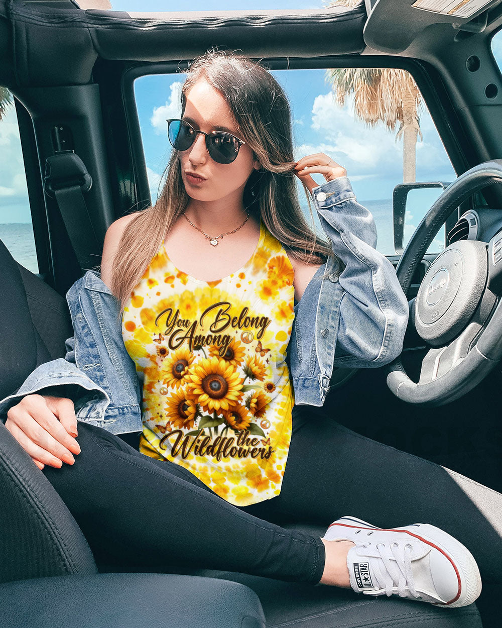 YOU BELONG AMONG THE WILDFLOWERS SUNFLOWERS TIE DYE ALL OVER PRINT - TYTM2002253