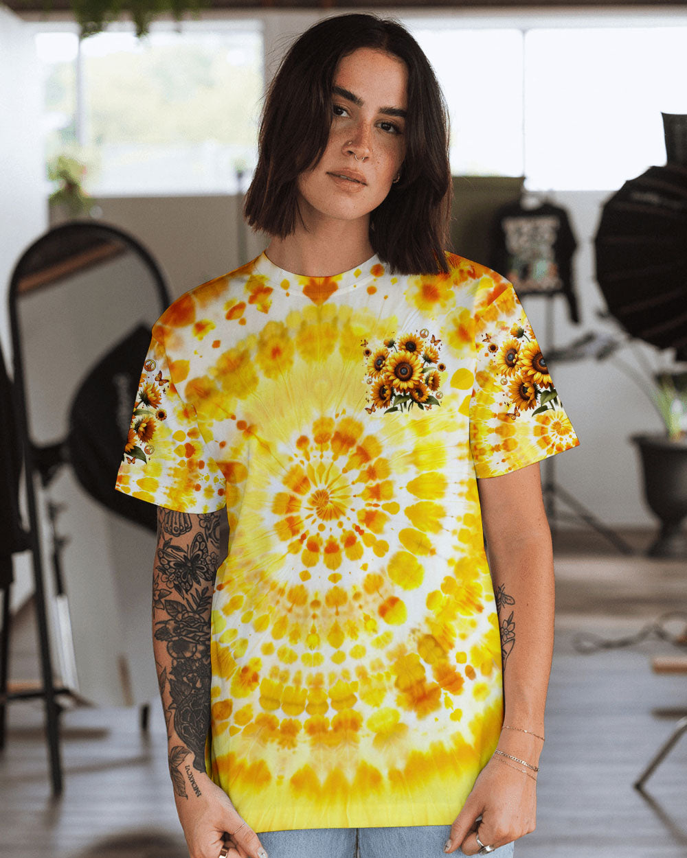 YOU BELONG AMONG THE WILDFLOWERS SUNFLOWERS TIE DYE ALL OVER PRINT - TYTM2002253