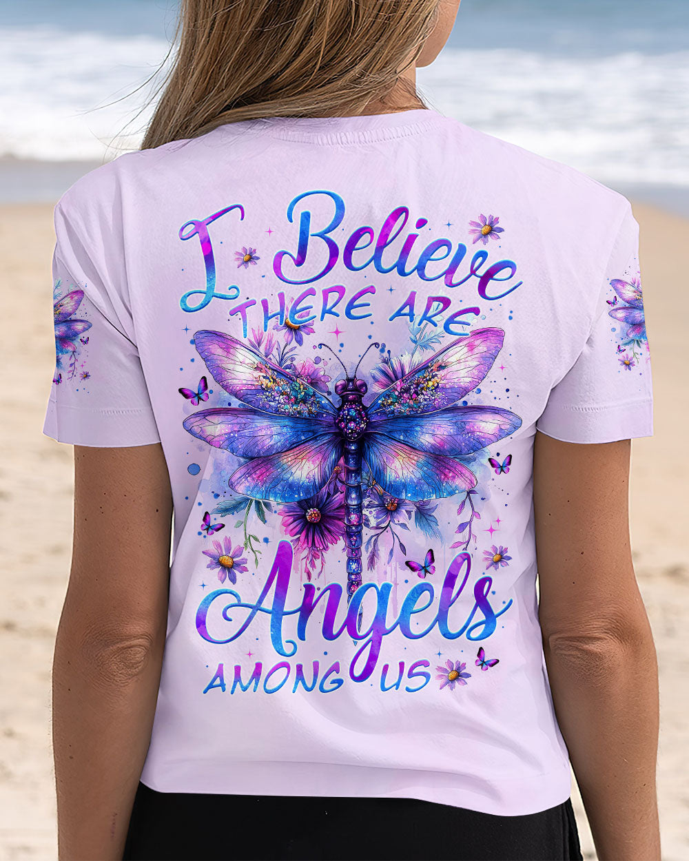 I BELIEVE THERE ARE ANGELS AMONG US DRAGONFLY ALL OVER PRINT - TYTM2009243