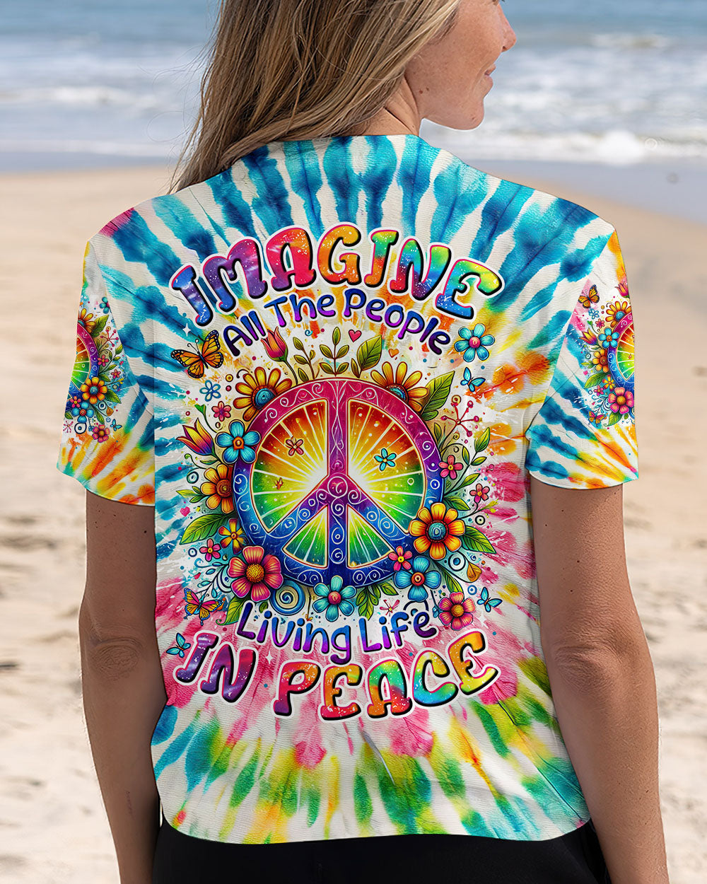 IMAGINE ALL THE PEOPLE LIVING LIFE IN PEACE TIE DYE ALL OVER PRINT - TYTM2103253