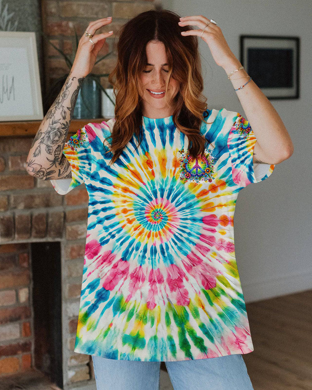IMAGINE ALL THE PEOPLE LIVING LIFE IN PEACE TIE DYE ALL OVER PRINT - TYTM2103253
