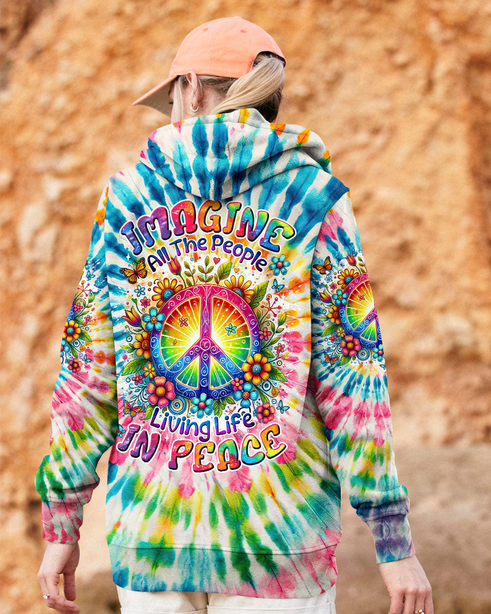IMAGINE ALL THE PEOPLE LIVING LIFE IN PEACE TIE DYE ALL OVER PRINT - TYTM2103253