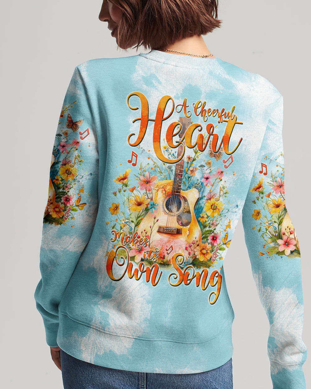 A CHEERFUL HEART MAKES ITS OWN SONG GUITAR ALL OVER PRINT - TYTM2303244
