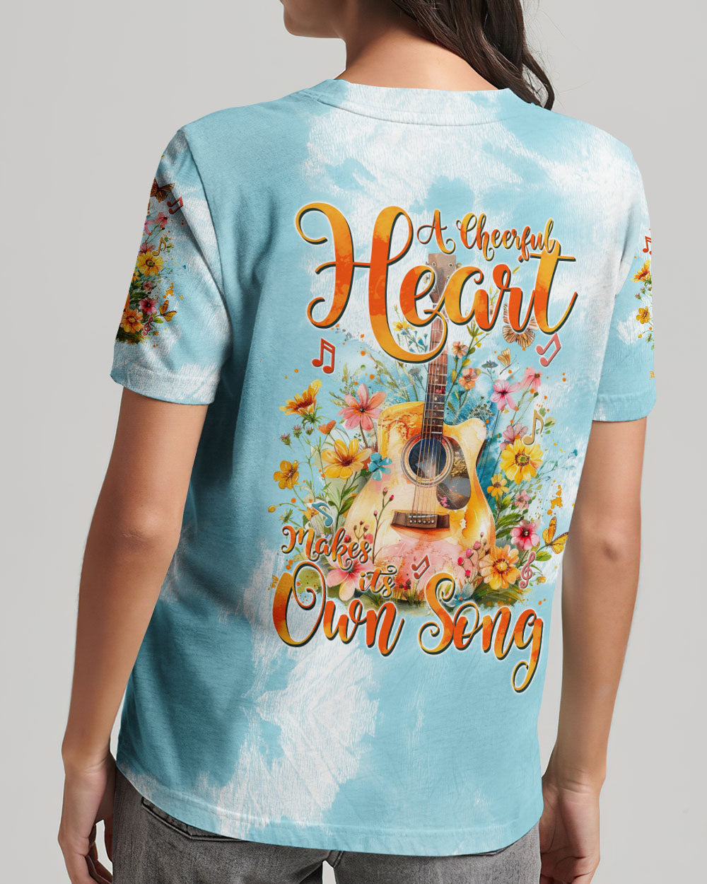 A CHEERFUL HEART MAKES ITS OWN SONG GUITAR ALL OVER PRINT - TYTM2303244