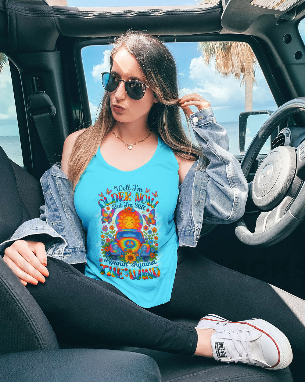 RUNNING AGAINST THE WIND TIE DYE CAR ALL OVER PRINT - TYTM2305251