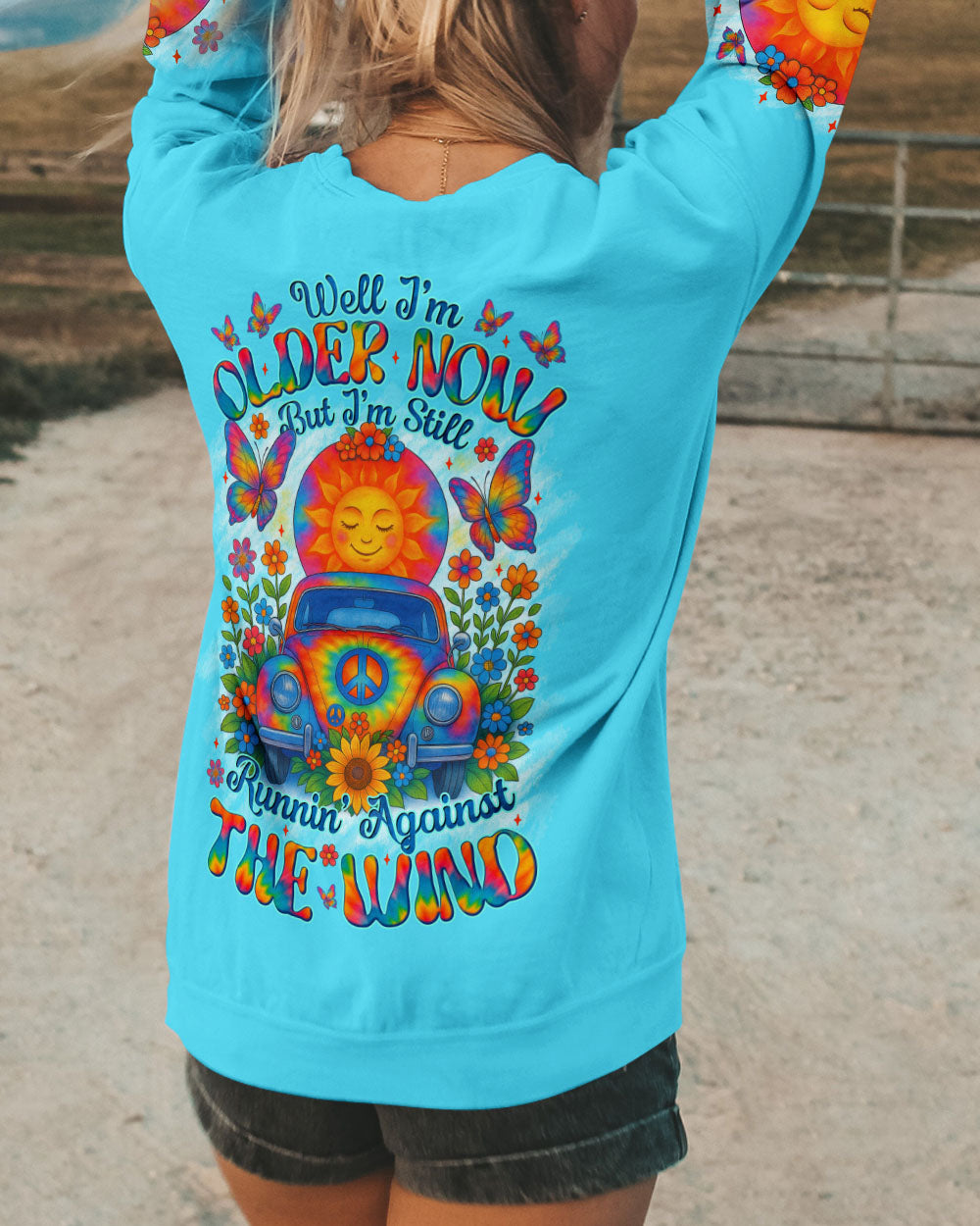 RUNNING AGAINST THE WIND TIE DYE CAR ALL OVER PRINT - TYTM2305251
