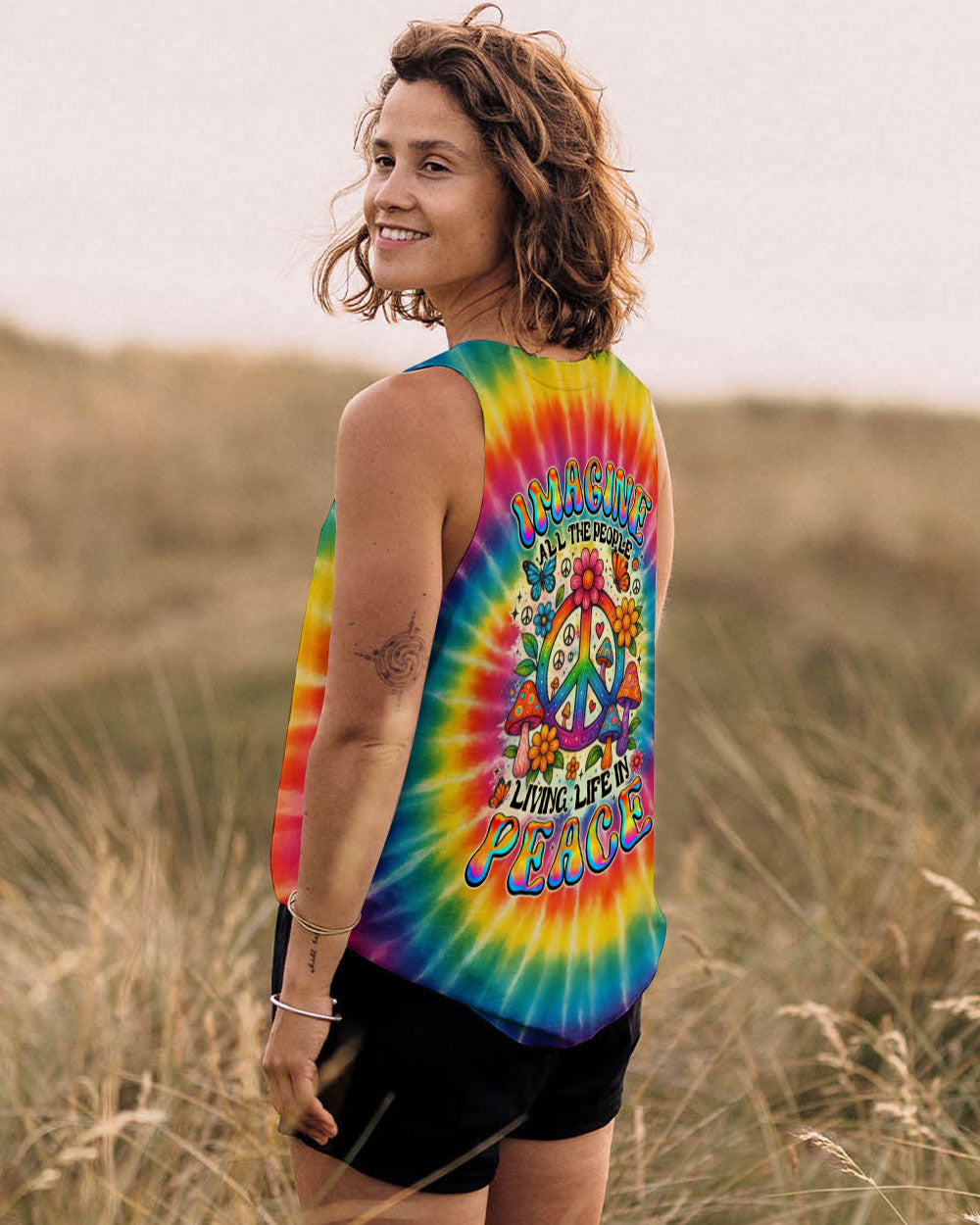 IMAGINE ALL THE PEOPLE LIVING LIFE IN PEACE TIE DYE ALL OVER PRINT - TYTM2306252