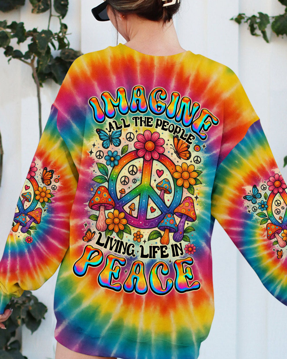 IMAGINE ALL THE PEOPLE LIVING LIFE IN PEACE TIE DYE ALL OVER PRINT - TYTM2306252