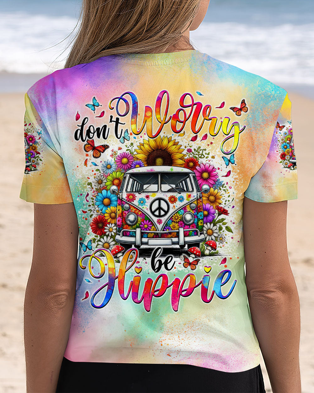 DON'T WORRY BE HIPPIE TIE DYE ALL OVER PRINT - TYTM2308241