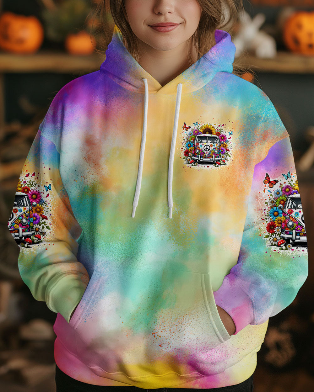 DON'T WORRY BE HIPPIE TIE DYE ALL OVER PRINT - TYTM2308241