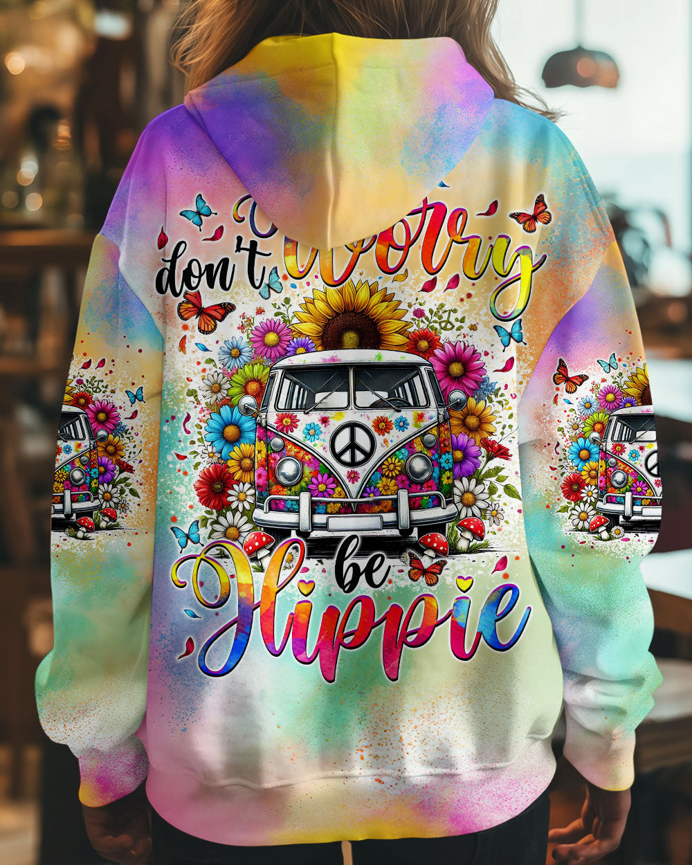 DON'T WORRY BE HIPPIE TIE DYE ALL OVER PRINT - TYTM2308241