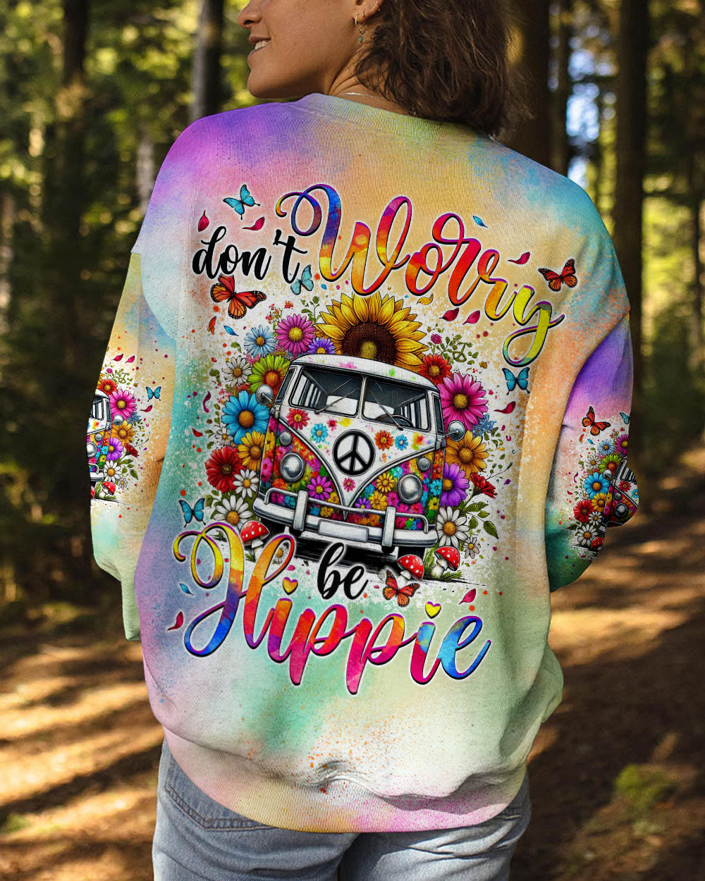 DON'T WORRY BE HIPPIE TIE DYE ALL OVER PRINT - TYTM2308241