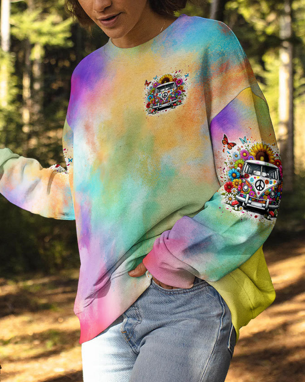 DON'T WORRY BE HIPPIE TIE DYE ALL OVER PRINT - TYTM2308241