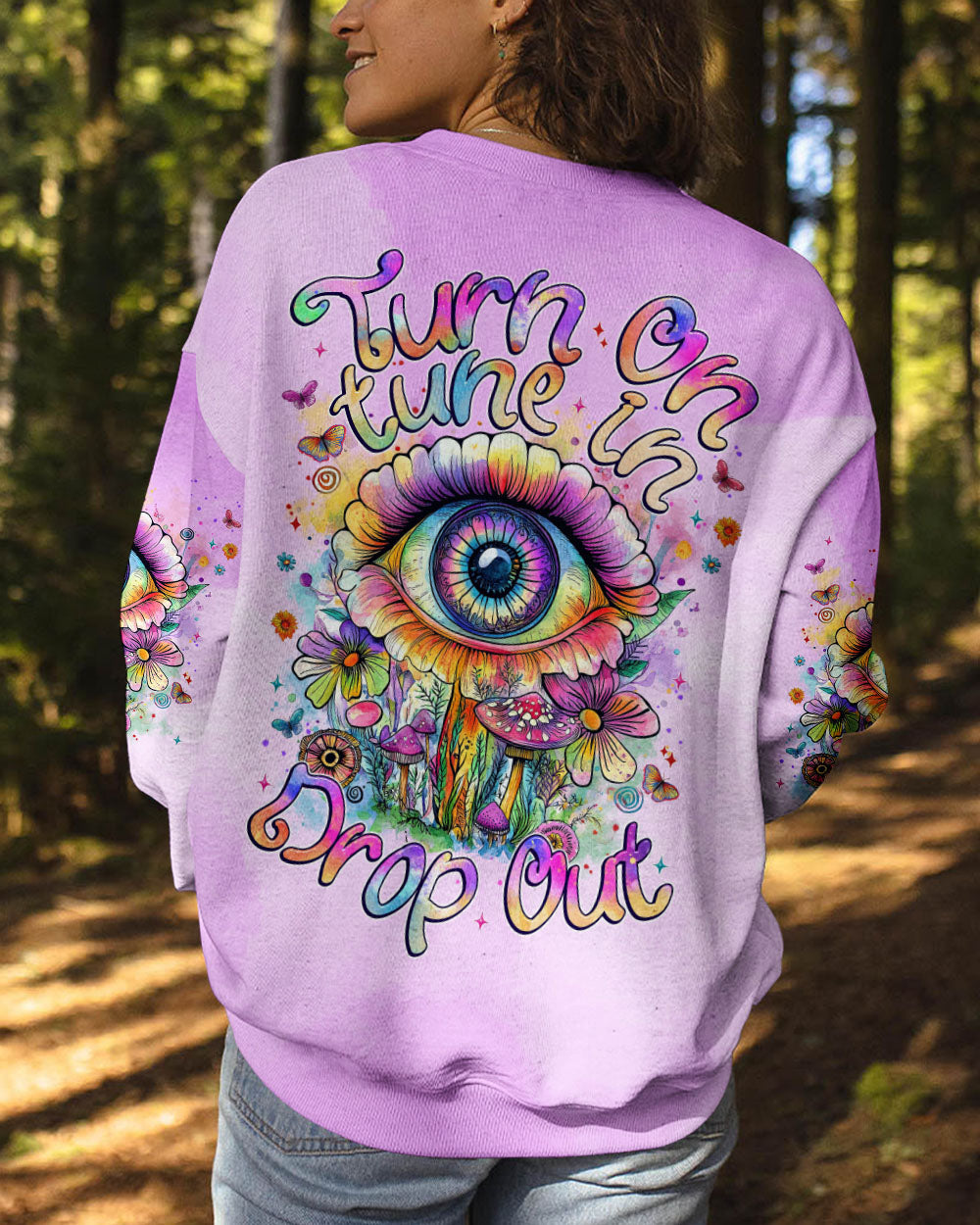 TURN ON TUNE IN DROP OUT ALL OVER PRINT - TYTM2309243