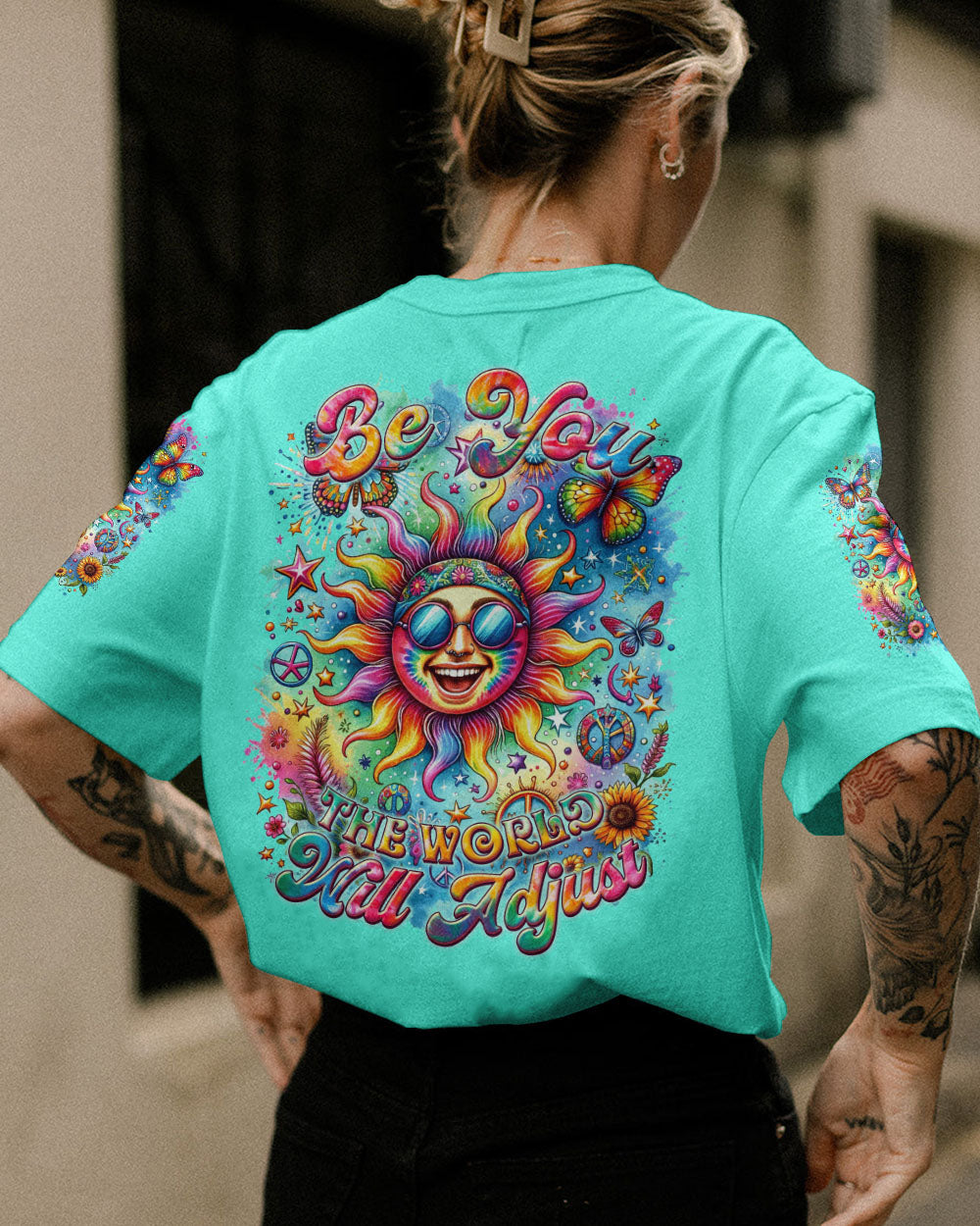 BE YOU THE WORLD WILL ADJUST SUN ALL OVER PRINT - TYTM2311231