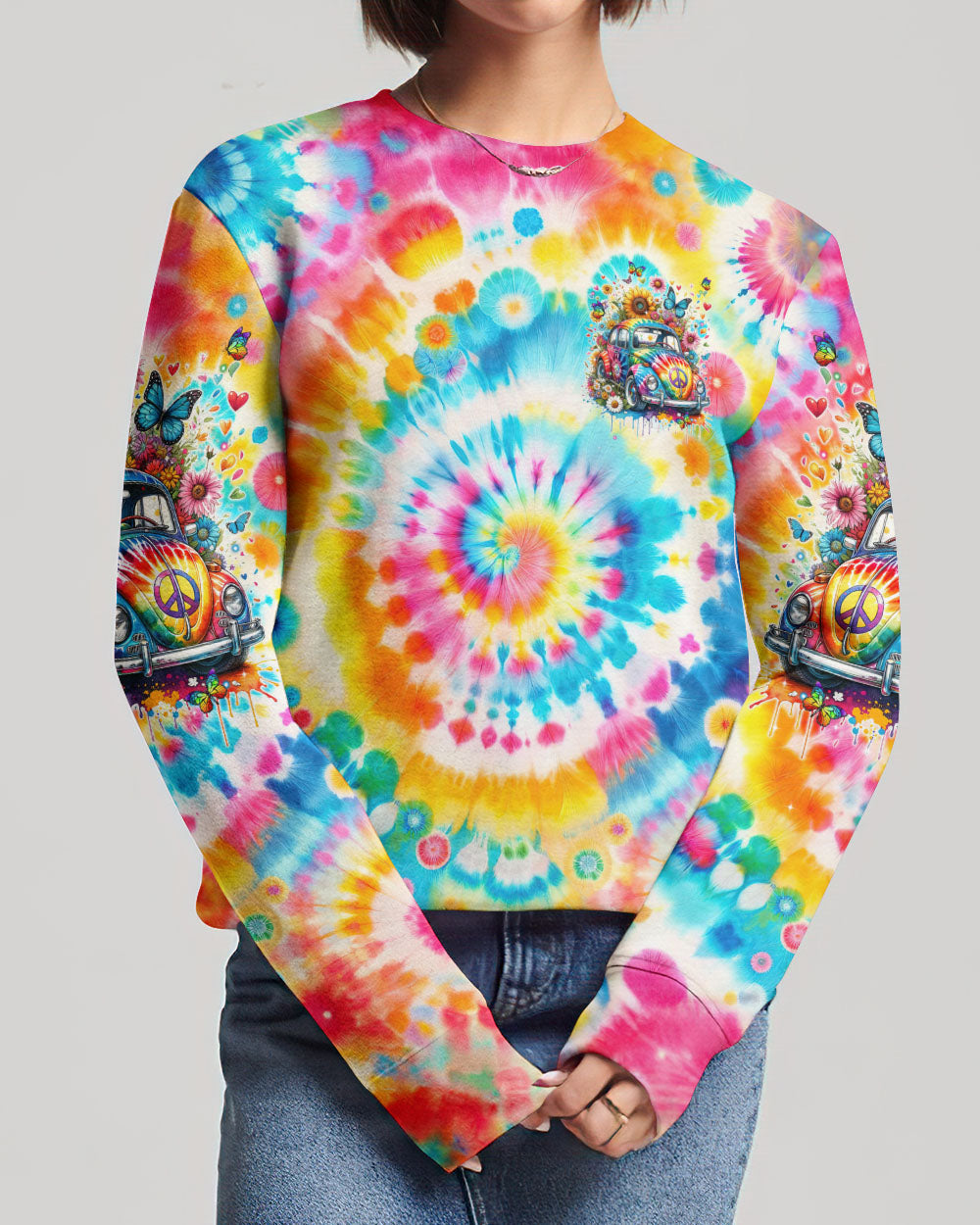 DON'T WORRY BE HAPPY TIE DYE ALL OVER PRINT - TYTM2401243