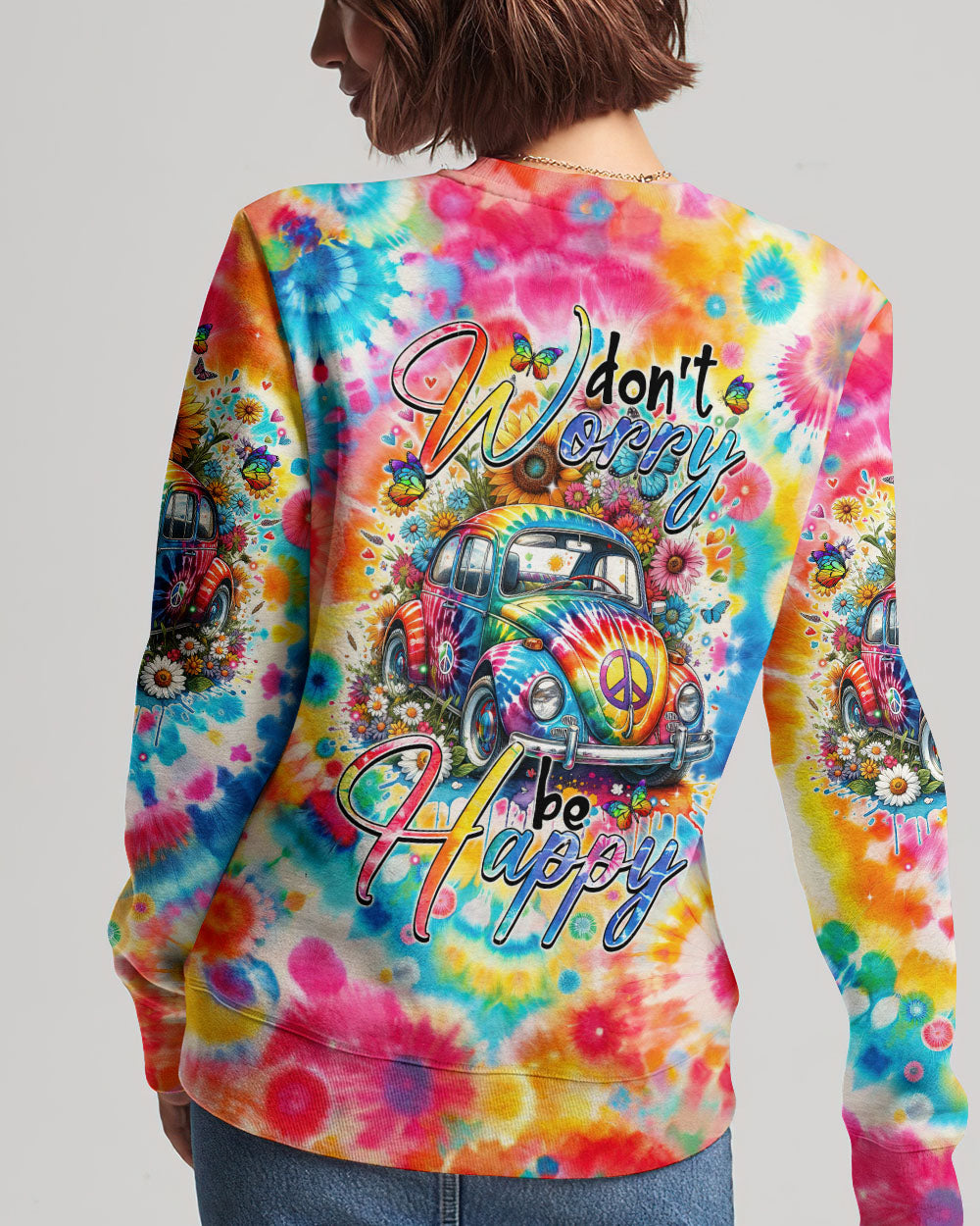 DON'T WORRY BE HAPPY TIE DYE ALL OVER PRINT - TYTM2401243