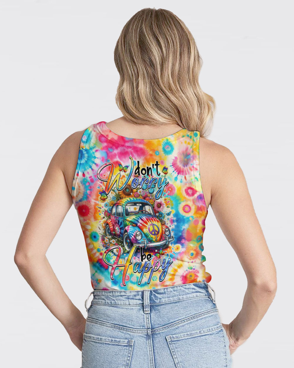 DON'T WORRY BE HAPPY TIE DYE ALL OVER PRINT - TYTM2401243