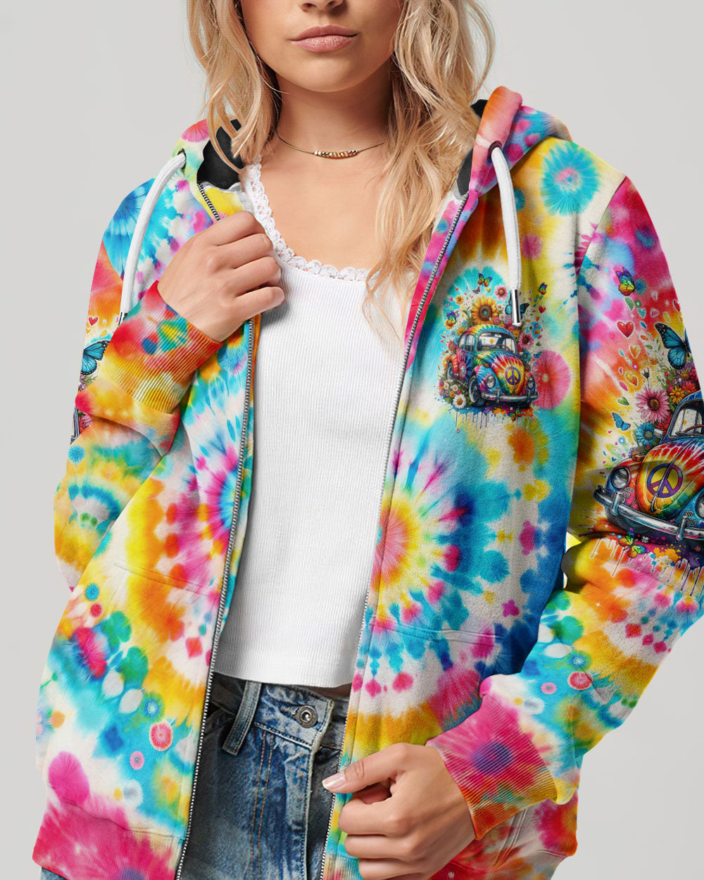 DON'T WORRY BE HAPPY TIE DYE ALL OVER PRINT - TYTM2401243