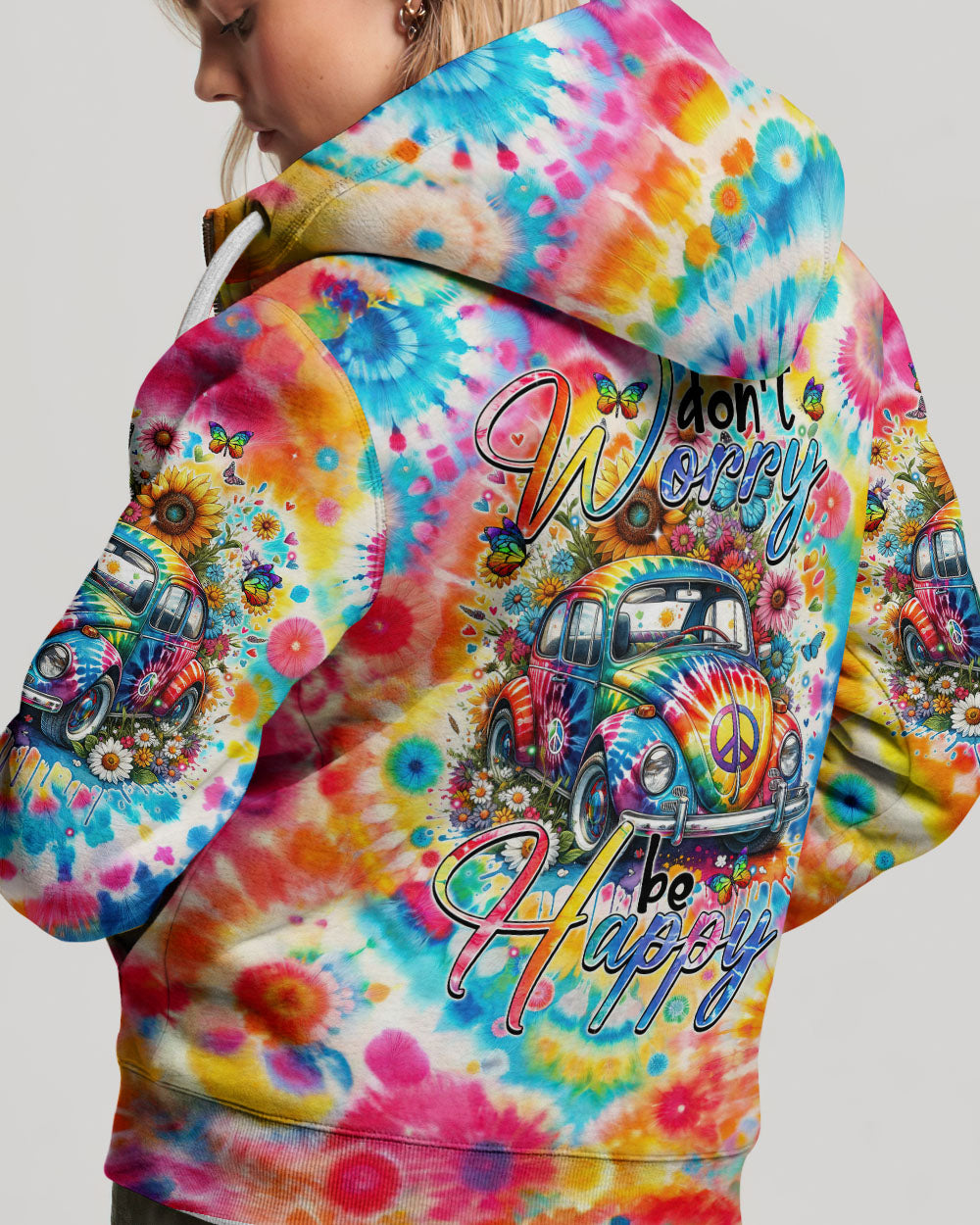 DON'T WORRY BE HAPPY TIE DYE ALL OVER PRINT - TYTM2401243