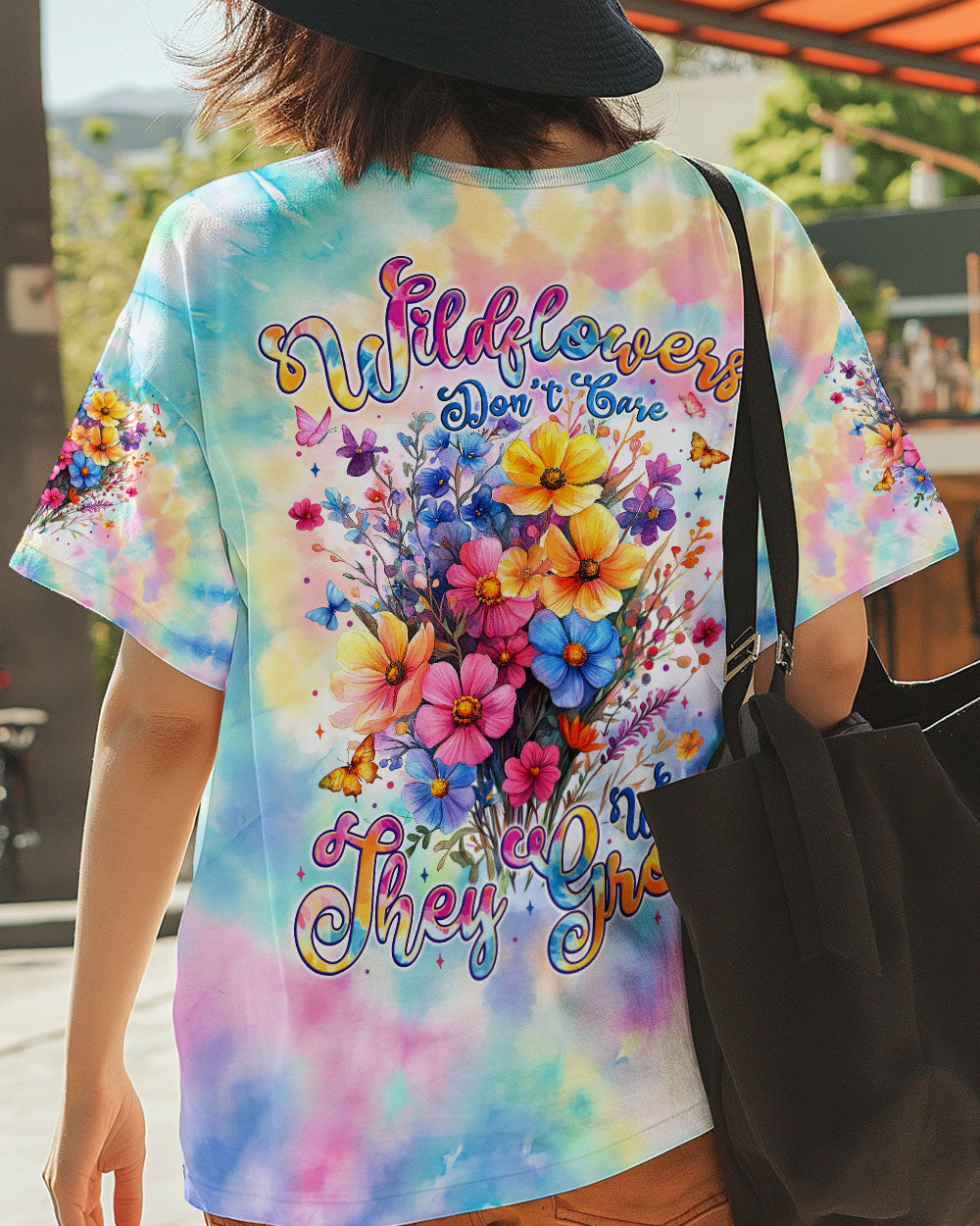 WILDFLOWERS DON'T CARE WHERE THEY GROW TIE DYE ALL OVER PRINT - TYTM2402251