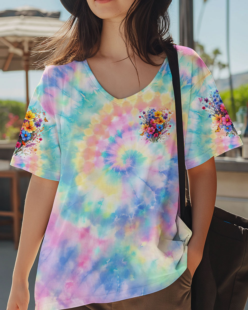 WILDFLOWERS DON'T CARE WHERE THEY GROW TIE DYE ALL OVER PRINT - TYTM2402251