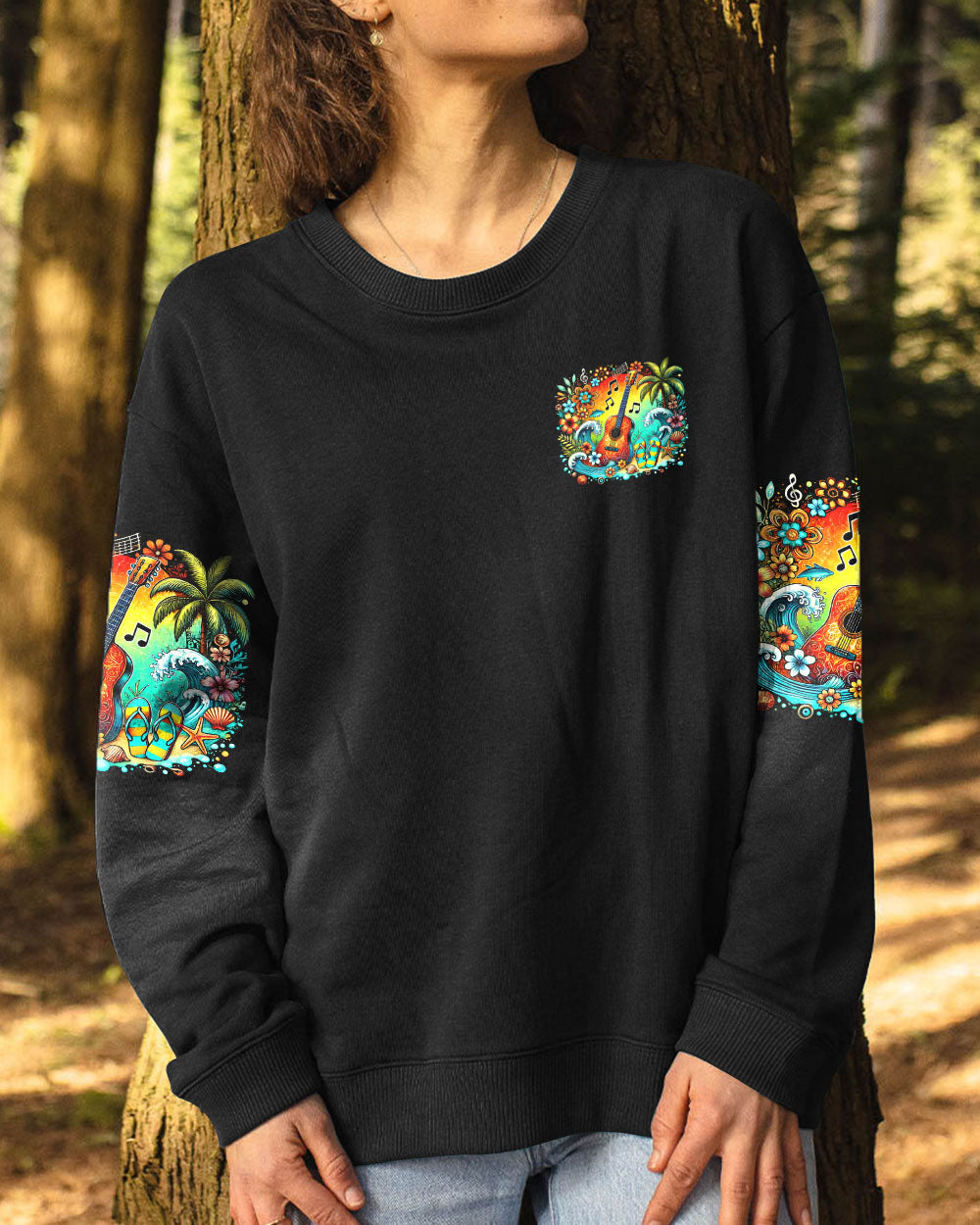 FIND ME WHERE THE MUSIC MEETS THE OCEAN GUITAR ALL OVER PRINT - TYTM2507243