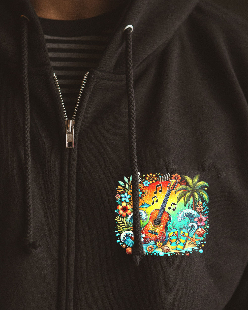 FIND ME WHERE THE MUSIC MEETS THE OCEAN GUITAR ALL OVER PRINT - TYTM2507243
