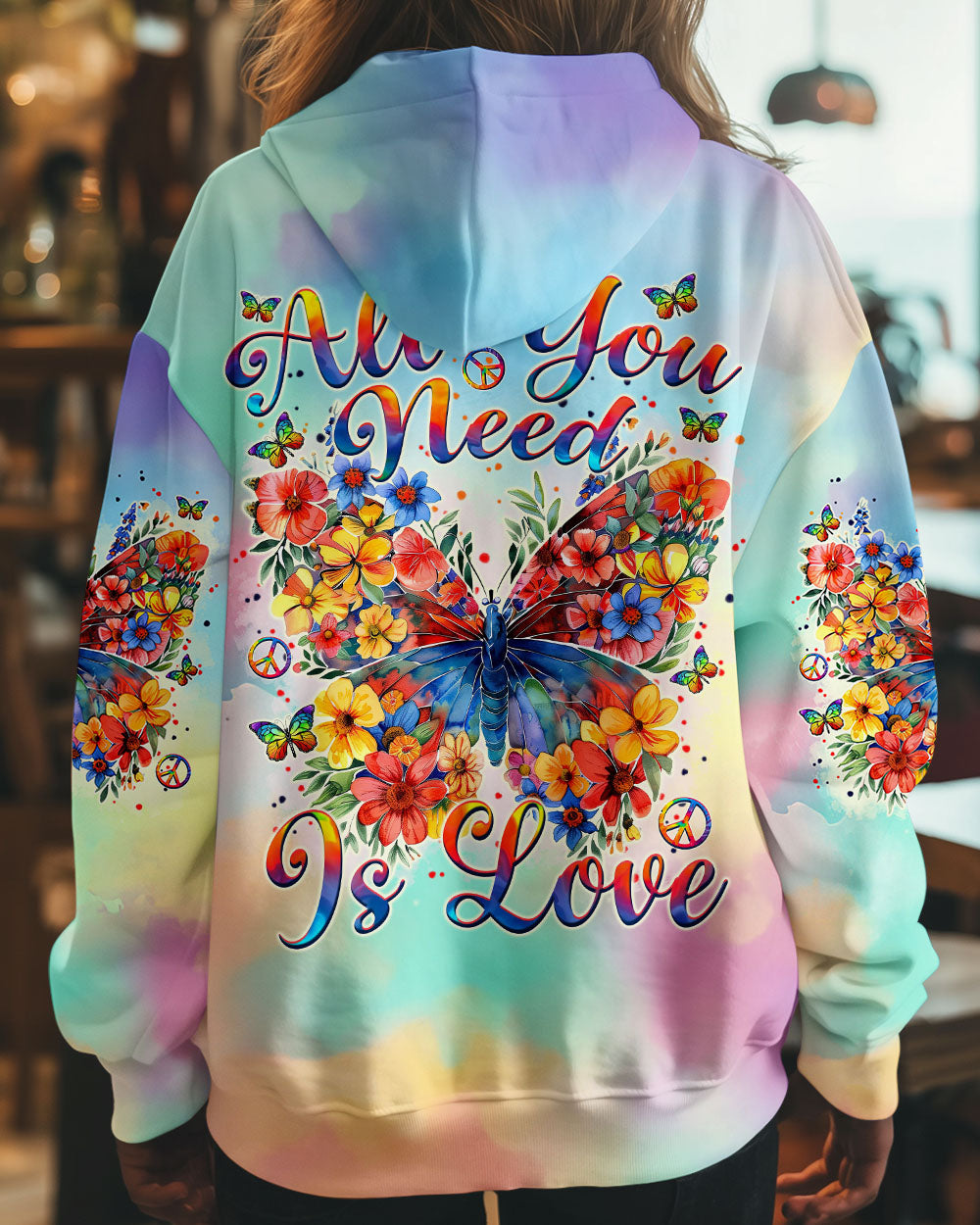 ALL YOU NEED IS LOVE BUTTERFLY ALL OVER PRINT - TYTM2509241