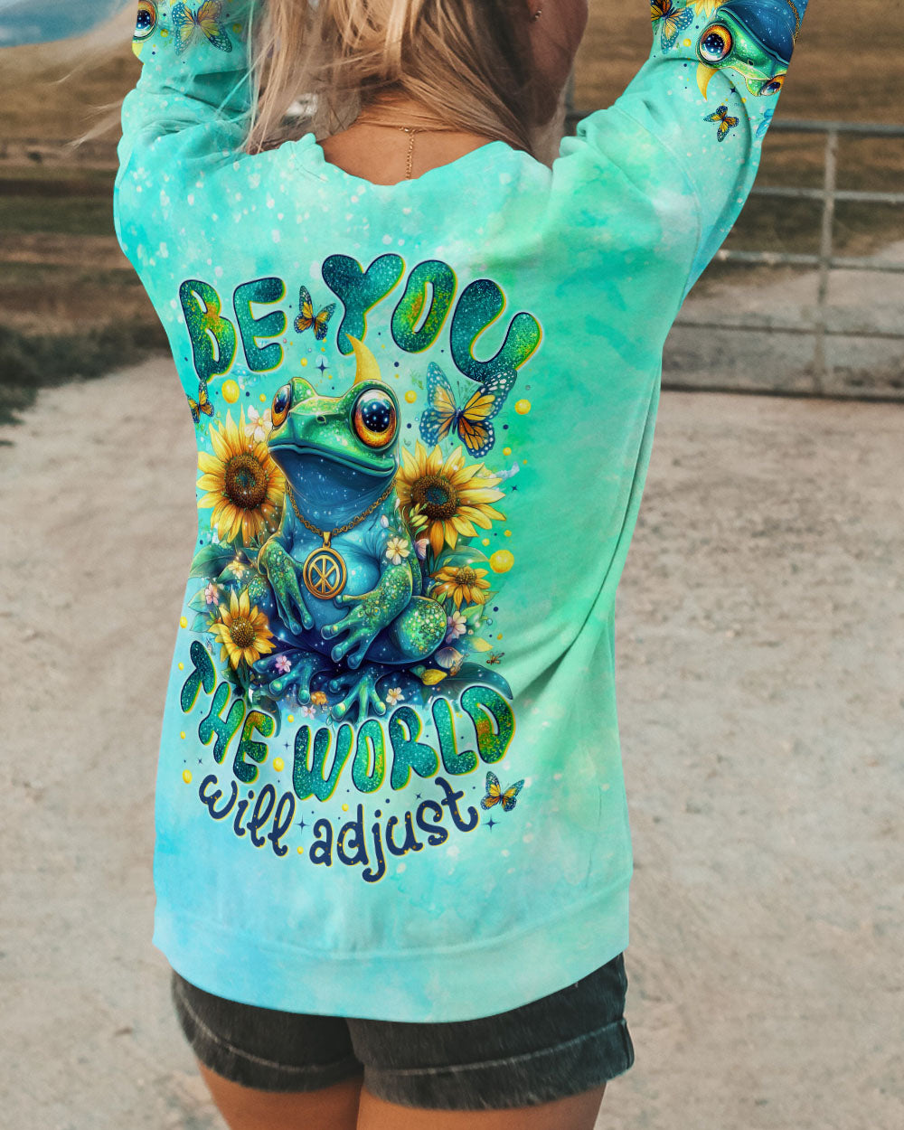 BE YOU THE WORLD WILL ADJUST FROG ALL OVER PRINT - TYTM2512242