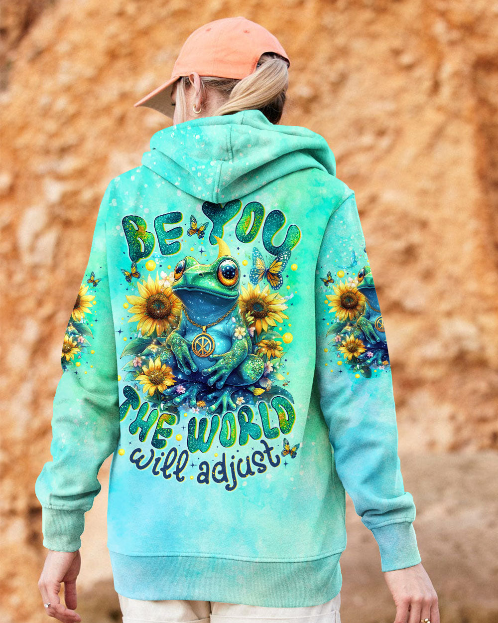 BE YOU THE WORLD WILL ADJUST FROG ALL OVER PRINT - TYTM2512242