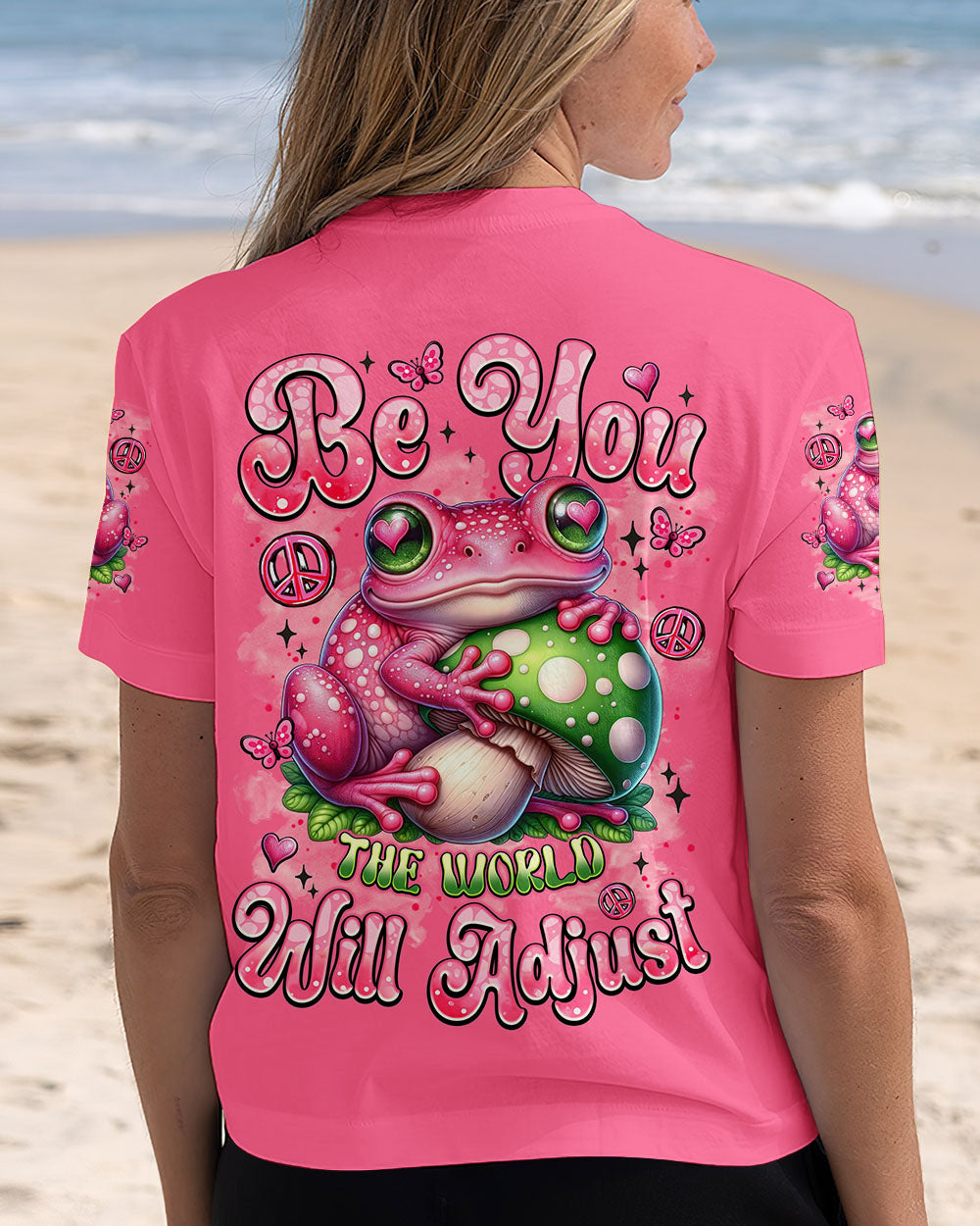 BE YOU THE WORLD WILL ADJUST FROG MUSHROOM ALL OVER PRINT - TYTM2606251
