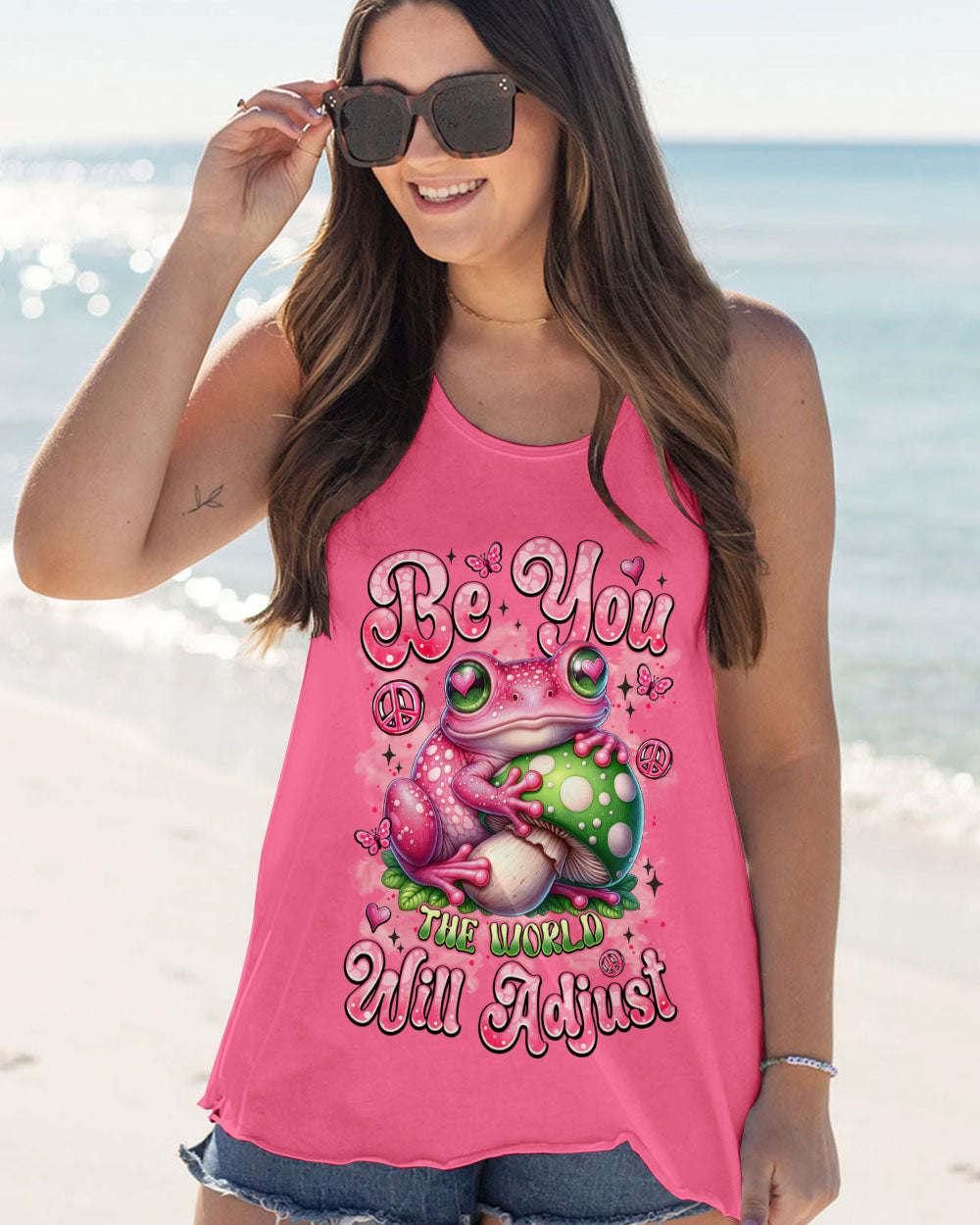 BE YOU THE WORLD WILL ADJUST FROG MUSHROOM ALL OVER PRINT - TYTM2606251