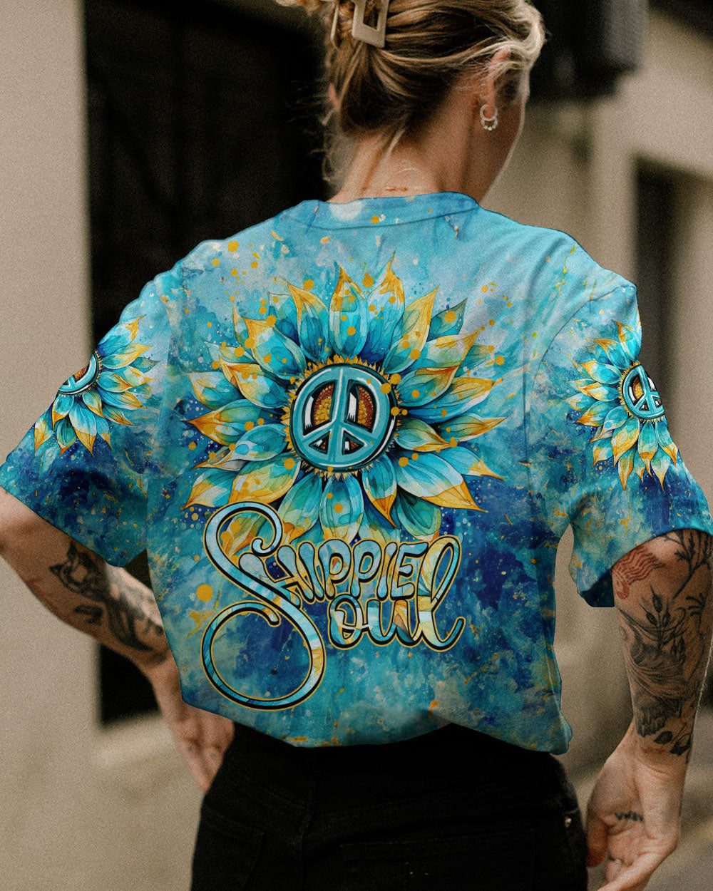 HIPPIE SOUL SUNFLOWER TIE DYE ALL OVER PRINT - TYTM2607231