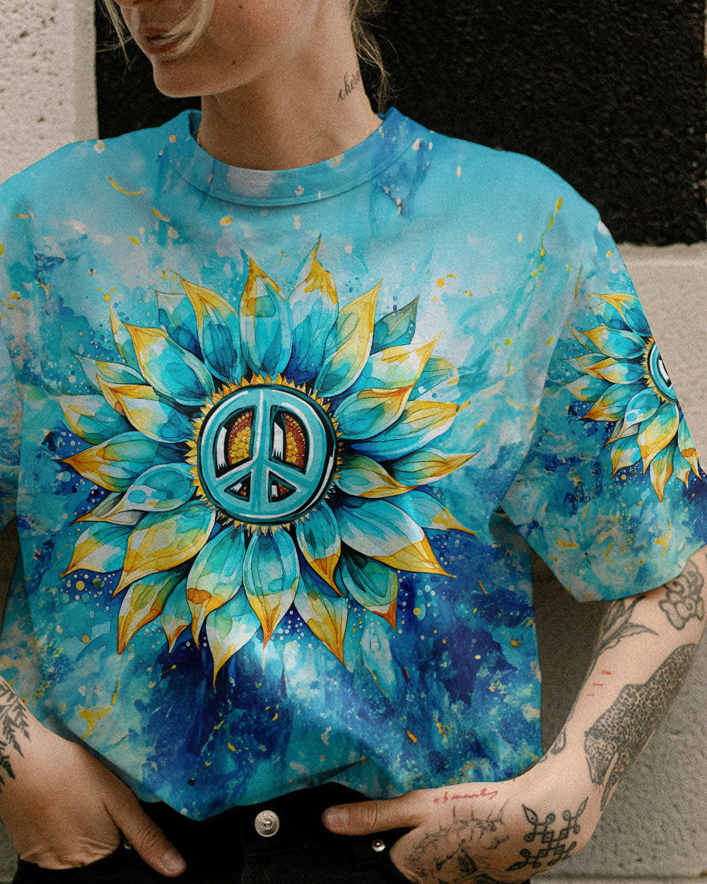 HIPPIE SOUL SUNFLOWER TIE DYE ALL OVER PRINT - TYTM2607231