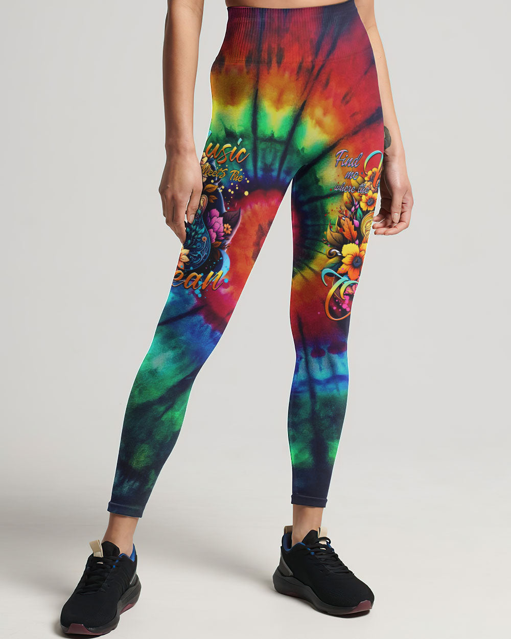 FIND ME WHERE THE MUSIC MEETS THE OCEAN GUITAR TIE DYE ALL OVER PRINT - TYTM2705232