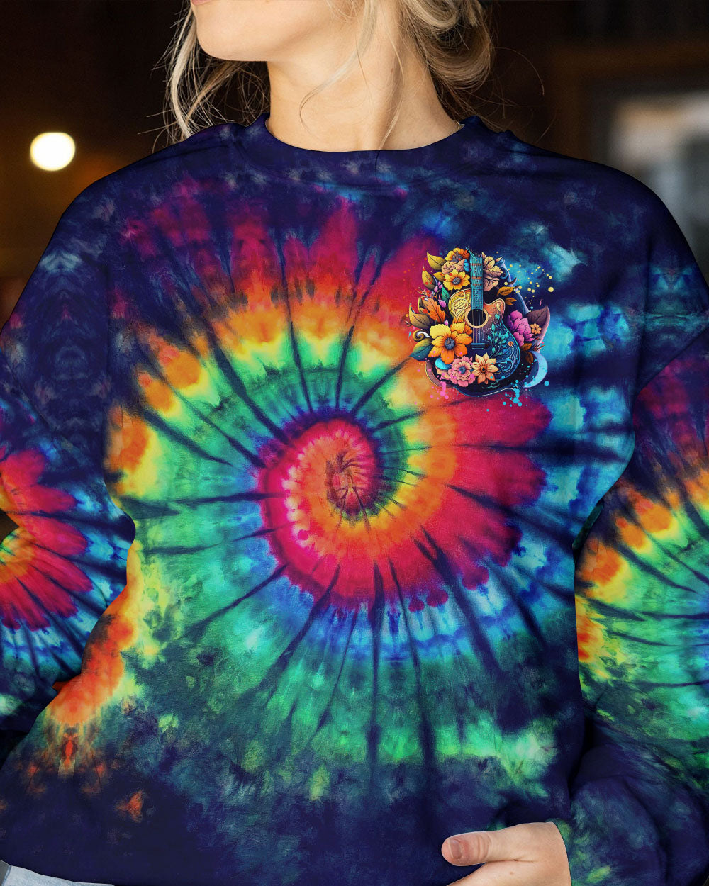 FIND ME WHERE THE MUSIC MEETS THE OCEAN GUITAR TIE DYE ALL OVER PRINT - TYTM2705232