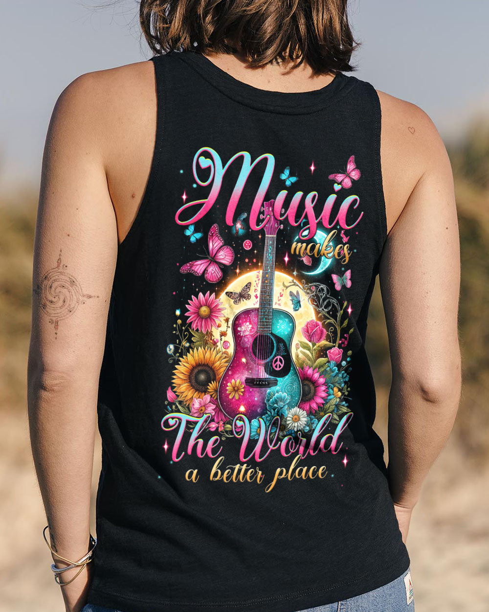 MUSIC MAKES THE WORLD A BETTER PLACE GUITAR ALL OVER PRINT - TYTM2705241