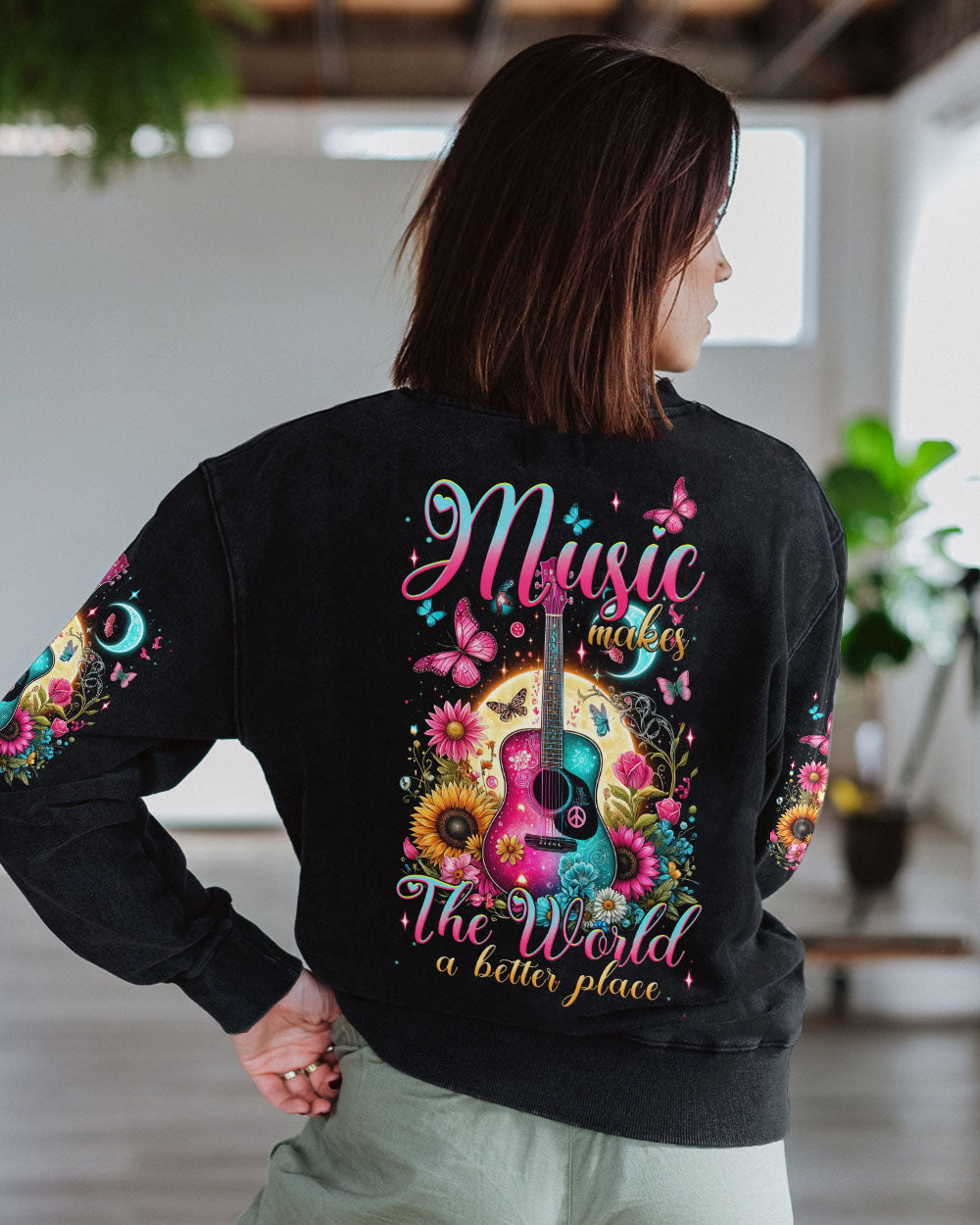 MUSIC MAKES THE WORLD A BETTER PLACE GUITAR ALL OVER PRINT - TYTM2705241