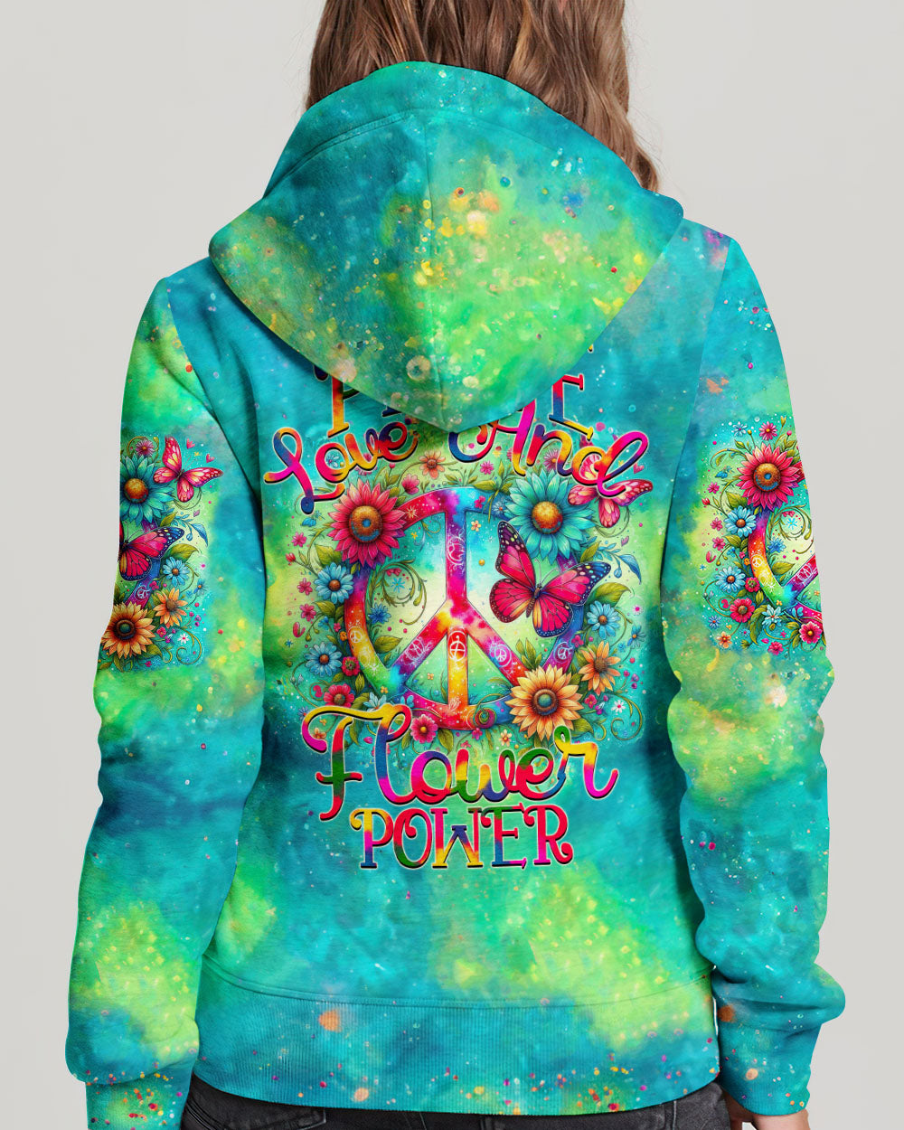 PEACE LOVE AND FLOWER POWER ALL OVER PRINT - TYTM2705242