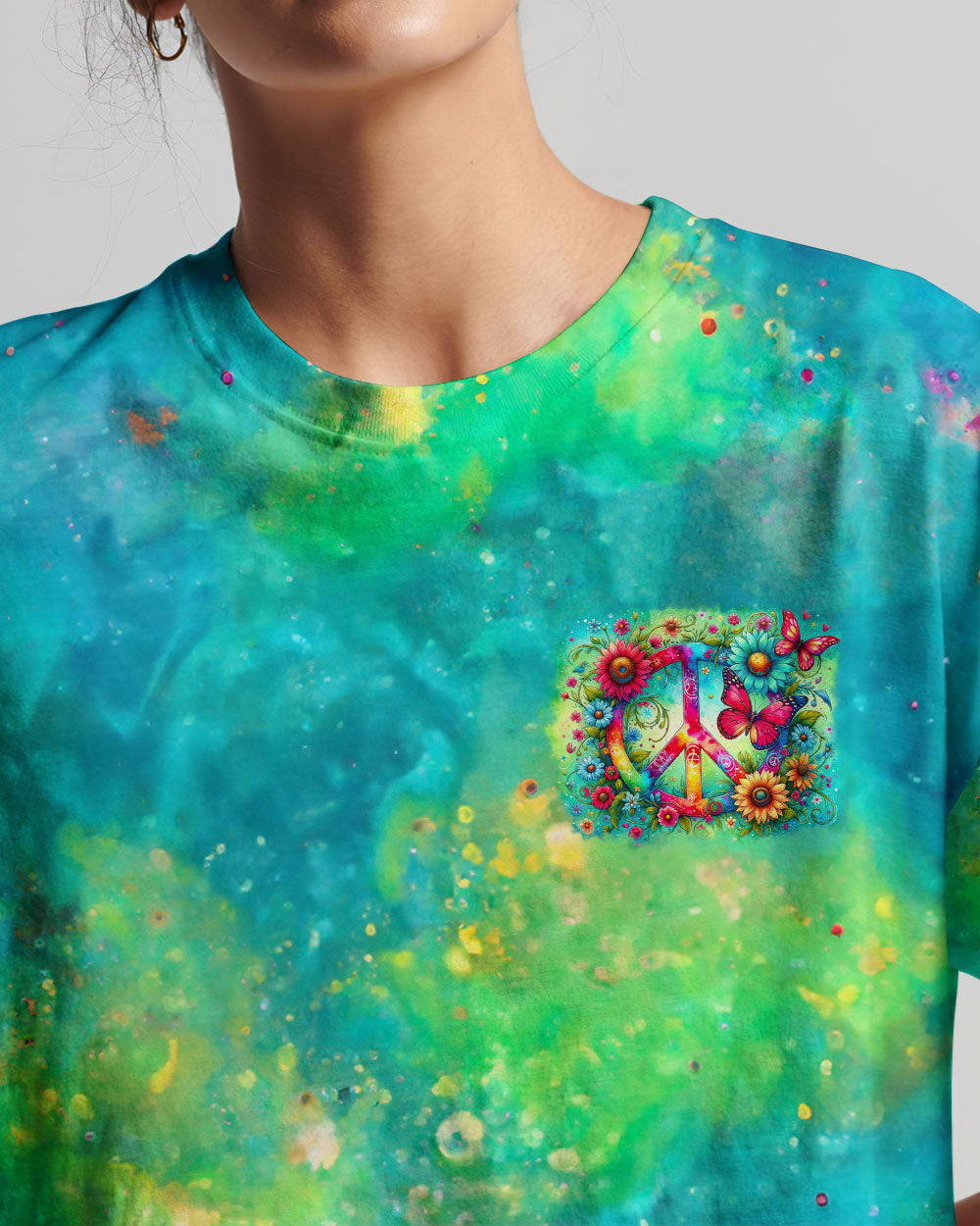 PEACE LOVE AND FLOWER POWER ALL OVER PRINT - TYTM2705242