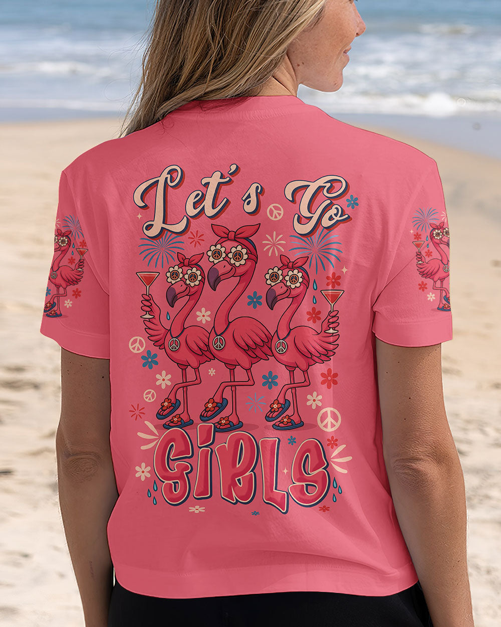 LET'S GO GIRLS FLAMINGO ALL OVER PRINT - TYTM2705254