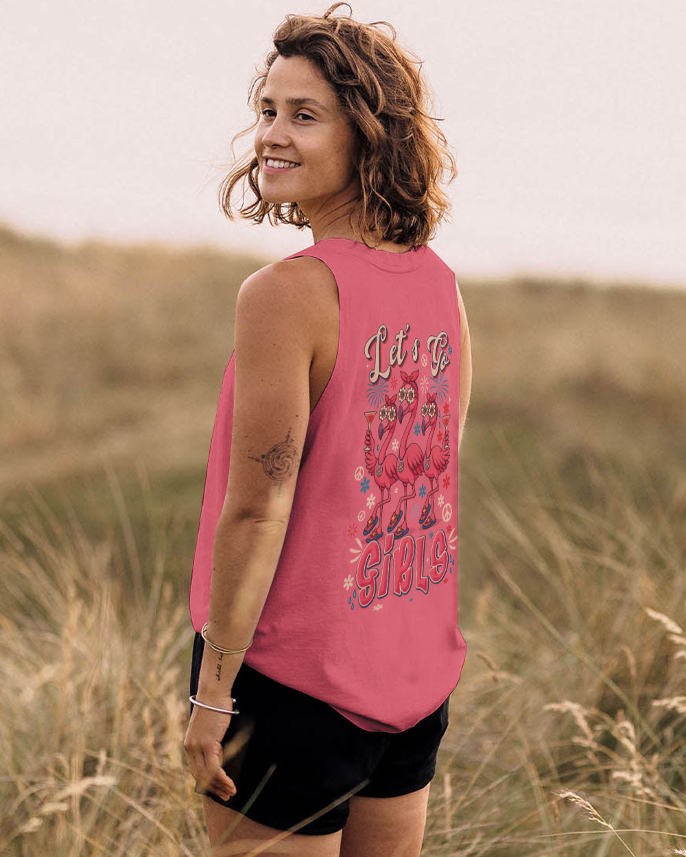 LET'S GO GIRLS FLAMINGO ALL OVER PRINT - TYTM2705254