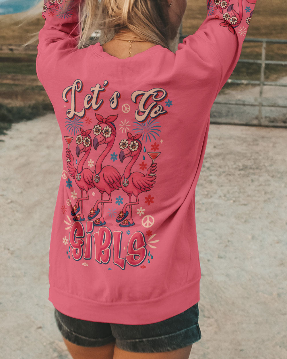 LET'S GO GIRLS FLAMINGO ALL OVER PRINT - TYTM2705254