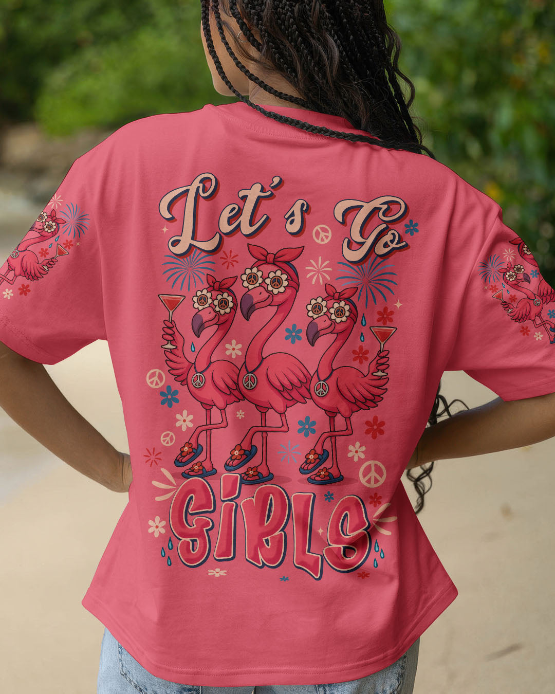 LET'S GO GIRLS FLAMINGO ALL OVER PRINT - TYTM2705254