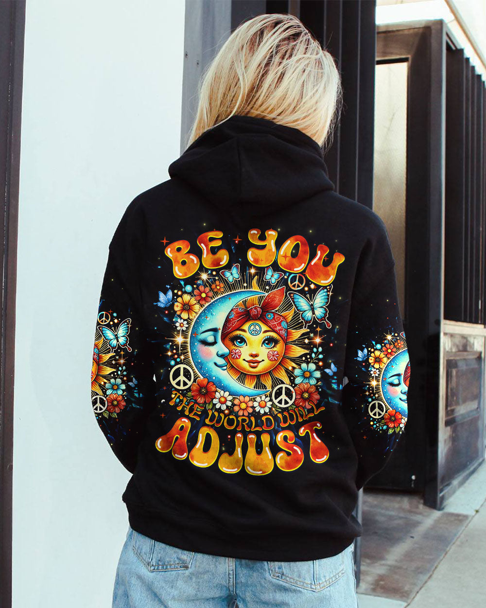 BE YOU THE WORLD WILL ADJUST SUN AND MOON HIPPIE ALL OVER PRINT - TYTM2706242